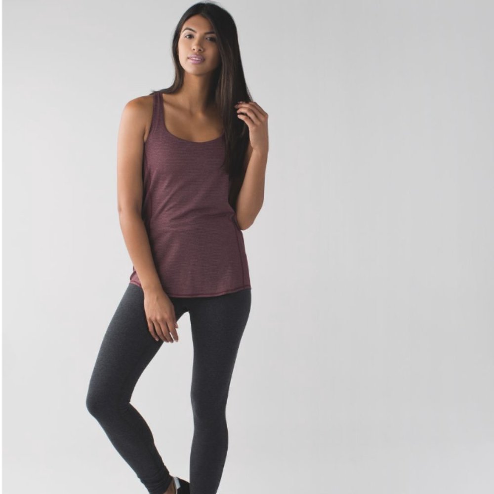 Lululemon Wild Tank Heathered Bordeaux Drama/Bon Bon Wee Stripe Bordeaux Drama 6 - Picture 2 of 16